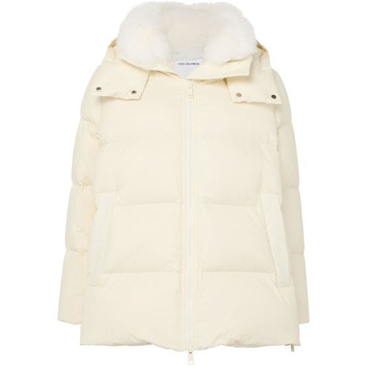 YVES SALOMON Hooded puffer jacket with a fox fur collar - Image 1