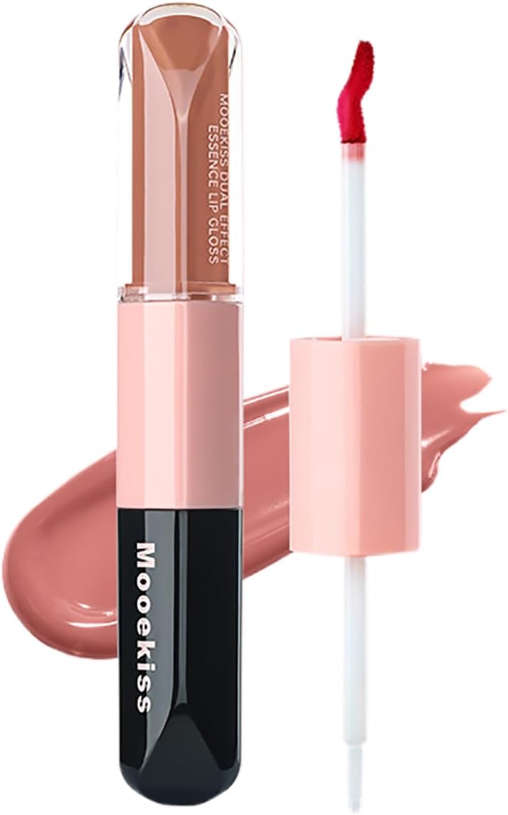 Mooekiss Lip Gloss, 2 in 1, High Color, Double End, Moisturizing Lip, Bloody Color, Lipstick, No Falling, Moisturizing, Glossy, Long Lasting, Long Lasting, Chinese Cosmetics, Popular (#D05)