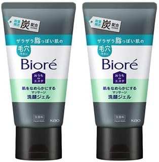 【Set】Bioré "Ouchi de Este" Charcoal 150g x 2 tubes Skin Smoothing Massage Face Wash Gel