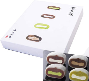 Kikufuku Daifuku Set of 4 Types, 8 Pieces, Matcha, Fresh Cream, Zunda Fresh Cream, Hojicha Whip Cream, Frozen, Daifuku, Hama-changa
