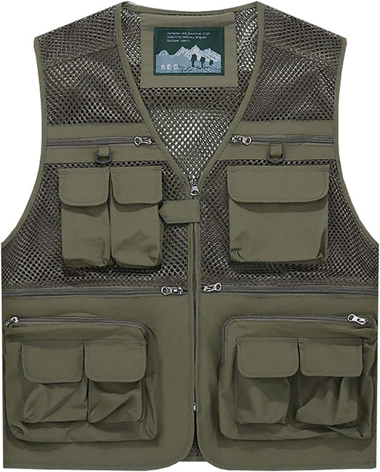 M's Life Outdoor Mesh Vest, Fishing, Photographer Vest, Breathable, Quick Drying, Multi-functional Jacket