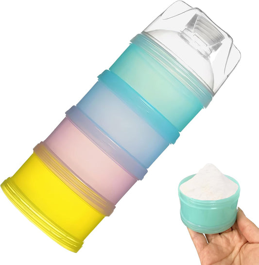 Milk Box, 4 Layers, Baby Food Storage Container, Powder Milk Container, Snack Storage Box, Stackable, Portable, Portable, Going Out, Travel (4 Colors)