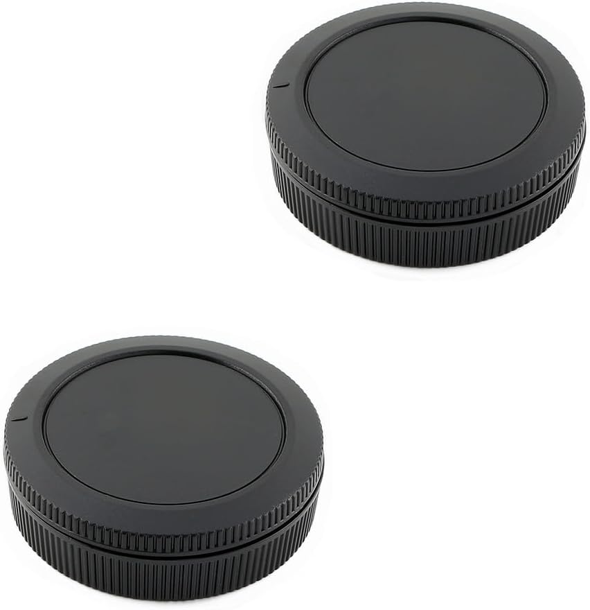 2 Pack Rear Lens Cap and Camera Body Cap Cover Kit for Canon EOS R50 R10 R8 R7 R6 R6 Mark II R5C R5 R3 RP R Ra RF Mount Mirrorless Camera