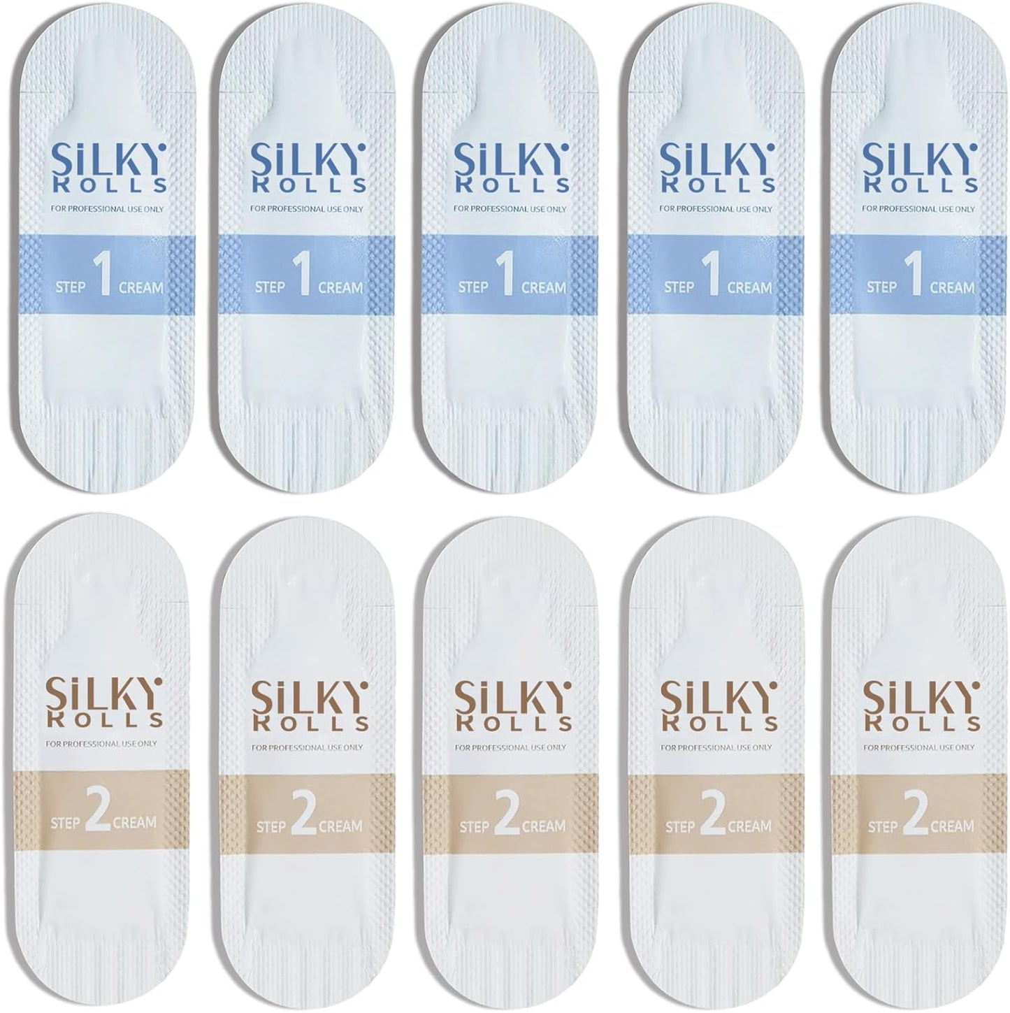 SILKY ROLLS False Eyelash Curl Set Cream, Set of 5 (STEP1/STEP2)