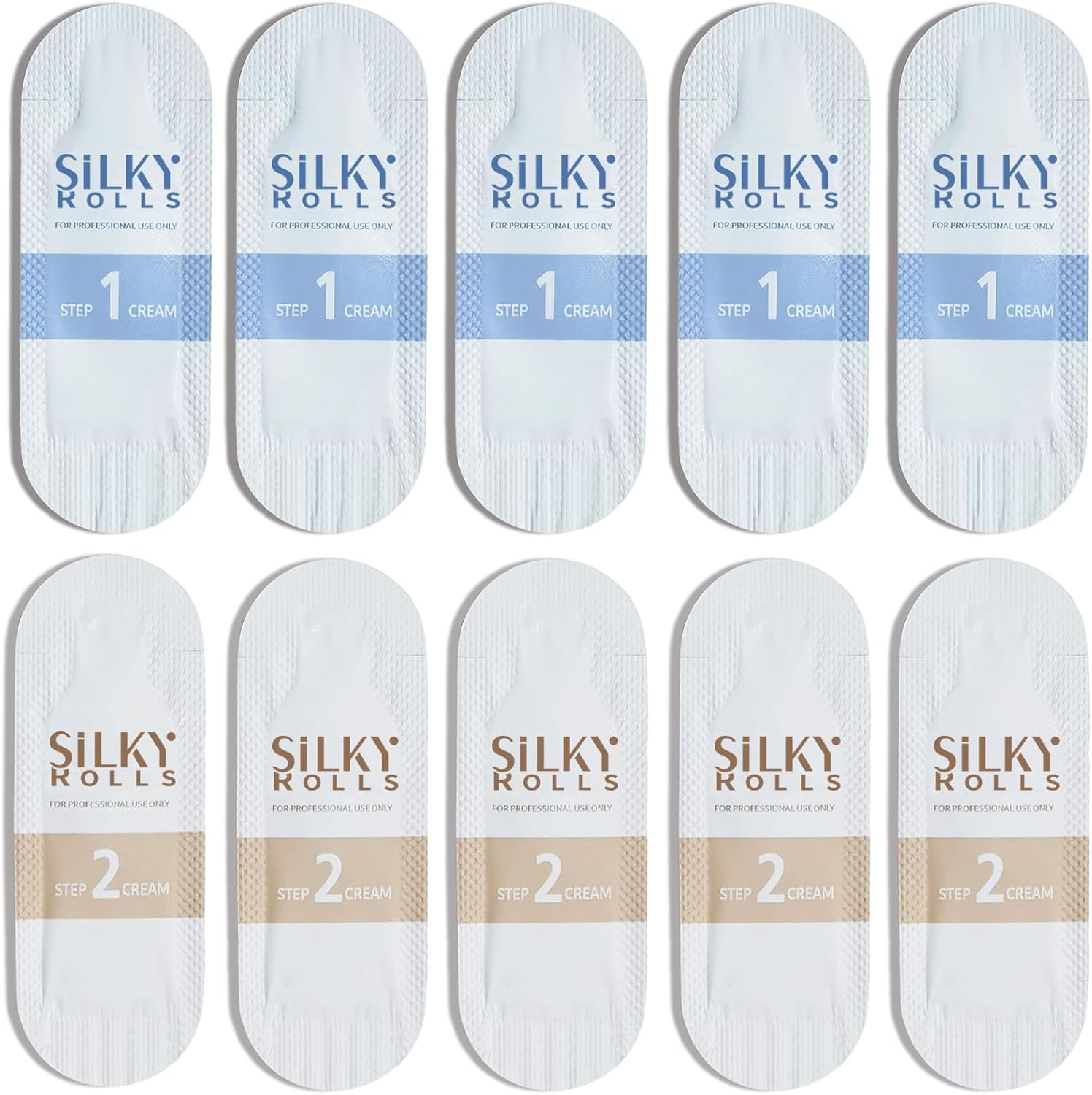 SILKY ROLLS False Eyelash Curl Set Cream, Set of 5 (STEP1/STEP2)