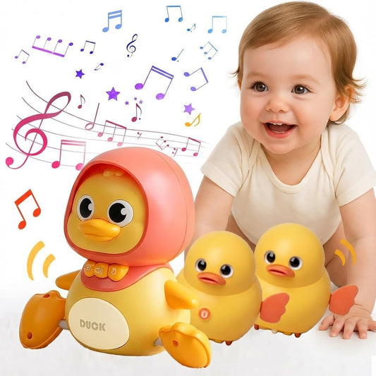 Montessori [Cute Educational! Professionally Recommended] Baby Toy 0 Years Old 1 Year Old Duck Parent and Child Set with Music and Light [Christmas Gift] Baby Shower Gift Birthday Present [Passed Food