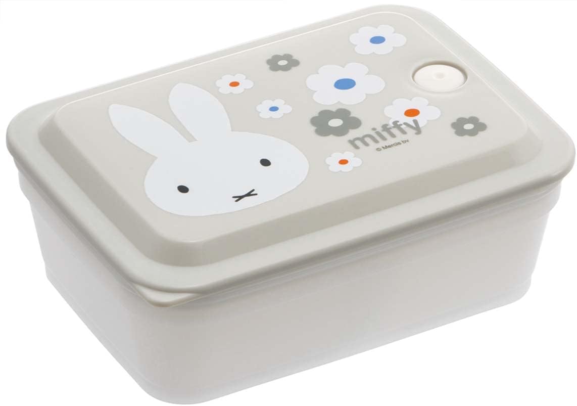 Skater PAS6AG-A Silver Ion Storage Container, Ag+ Antibacterial, Fluffy, Gasket, One-piece, Air Valve Included, 1 Tier, 20.3 fl oz (600 ml), Miffy Monotone