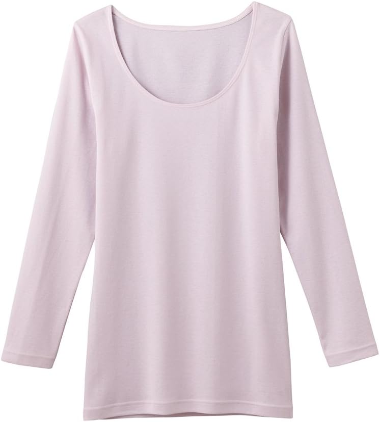 GUNZE CFA CB3246 Women's Inner Shirt, Smooth 100% Cotton, Long Sleeve, Made in Japan