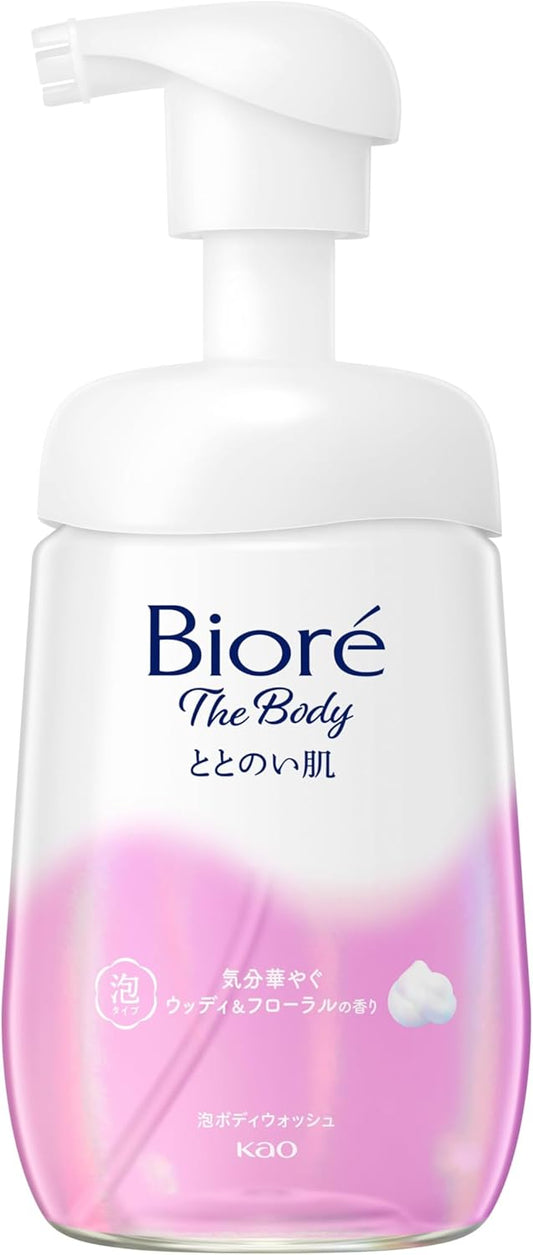 Bioréu Biore The Body, Smooth Skin, Foaming Type, Woody & Floral Scent, Pump, 16.2 fl oz (480 ml), Body Wash, Body Soap