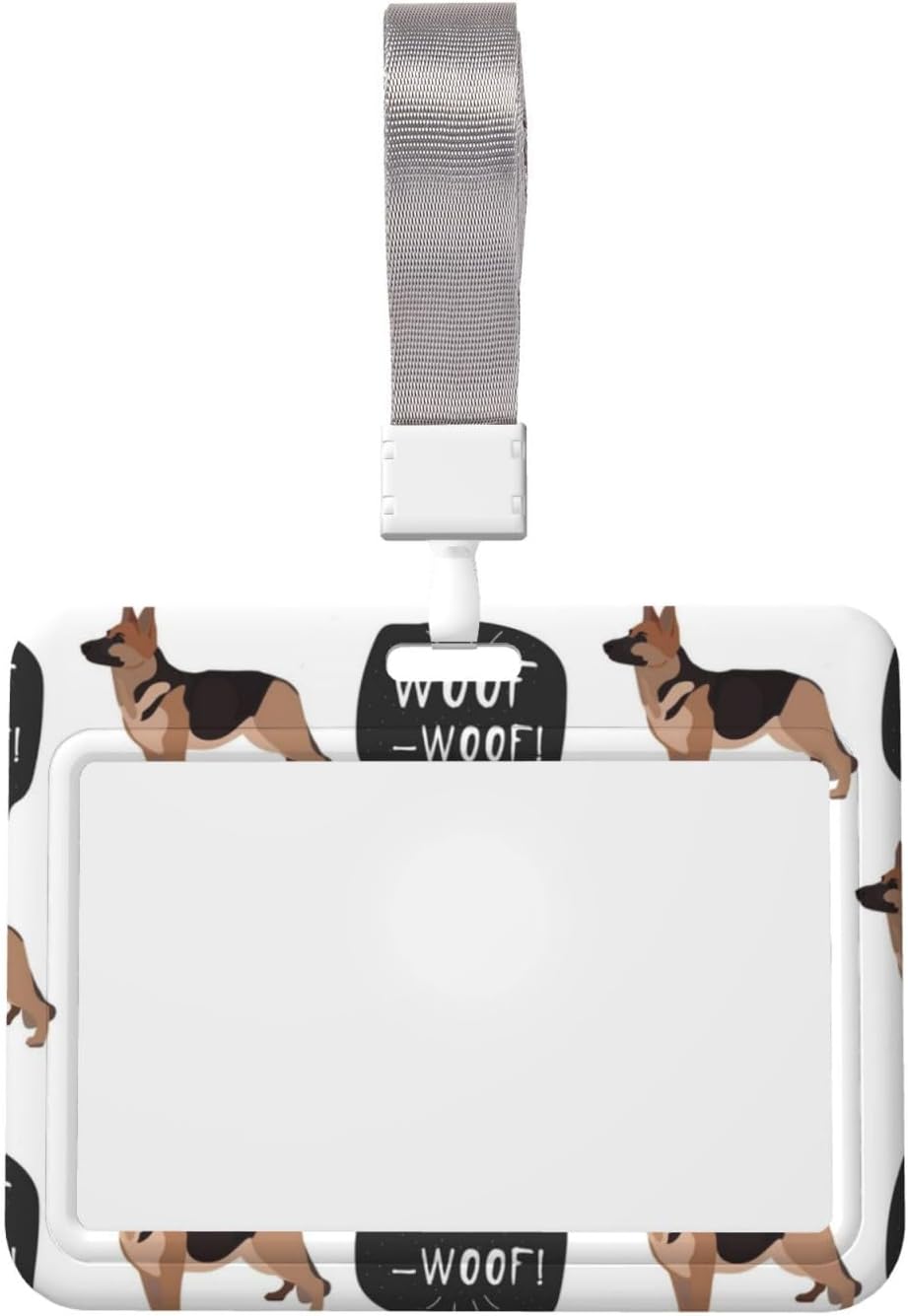 Pass Case, Commuter Pass/ID Card Case, Dog, German Shepherd, Horizontal Type, Name Card Case, Thin Card Case, Cute Anime, Clip Holder, Reel Included
