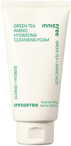 Innisfree Green Tea Amino Cleansing Foam, 5.3 oz (150 g), Genuine Facial Cleanser, Moisturizing, Drying, Korean Cosmetics, Skin Care