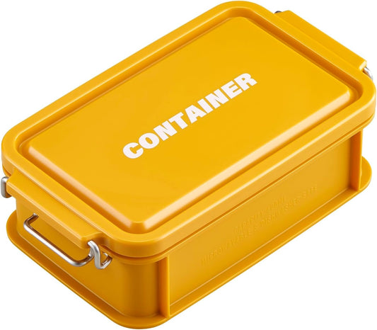 OSK Bento Box, Container Lunch Box with Divider, Yellow, 600ml, Made in Japan, Dishwasher Safe, Microwave Safe, Stain Resistant, Antibacterial, 2-Point Lock, Gasket Included, Leak Proof, Stylish, Cute