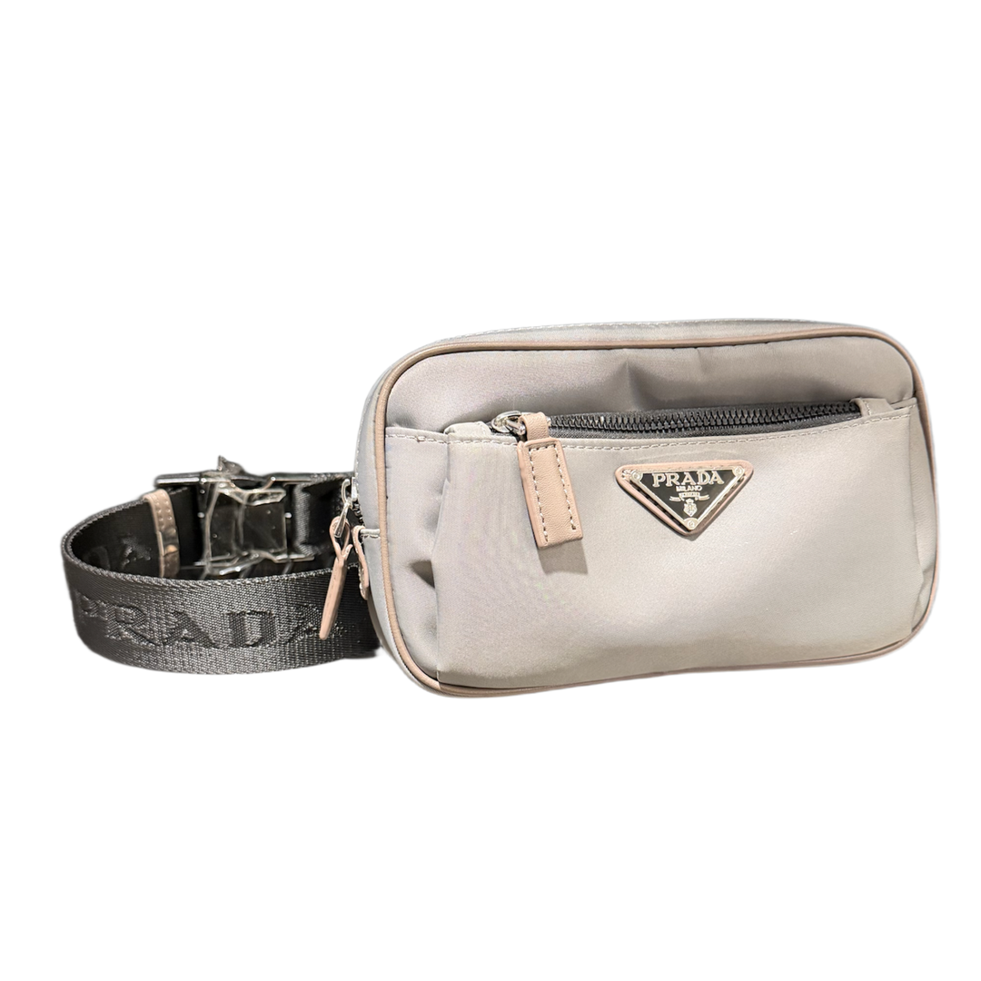 PRADA 'GREY' RE-NYLON WAIST BAG