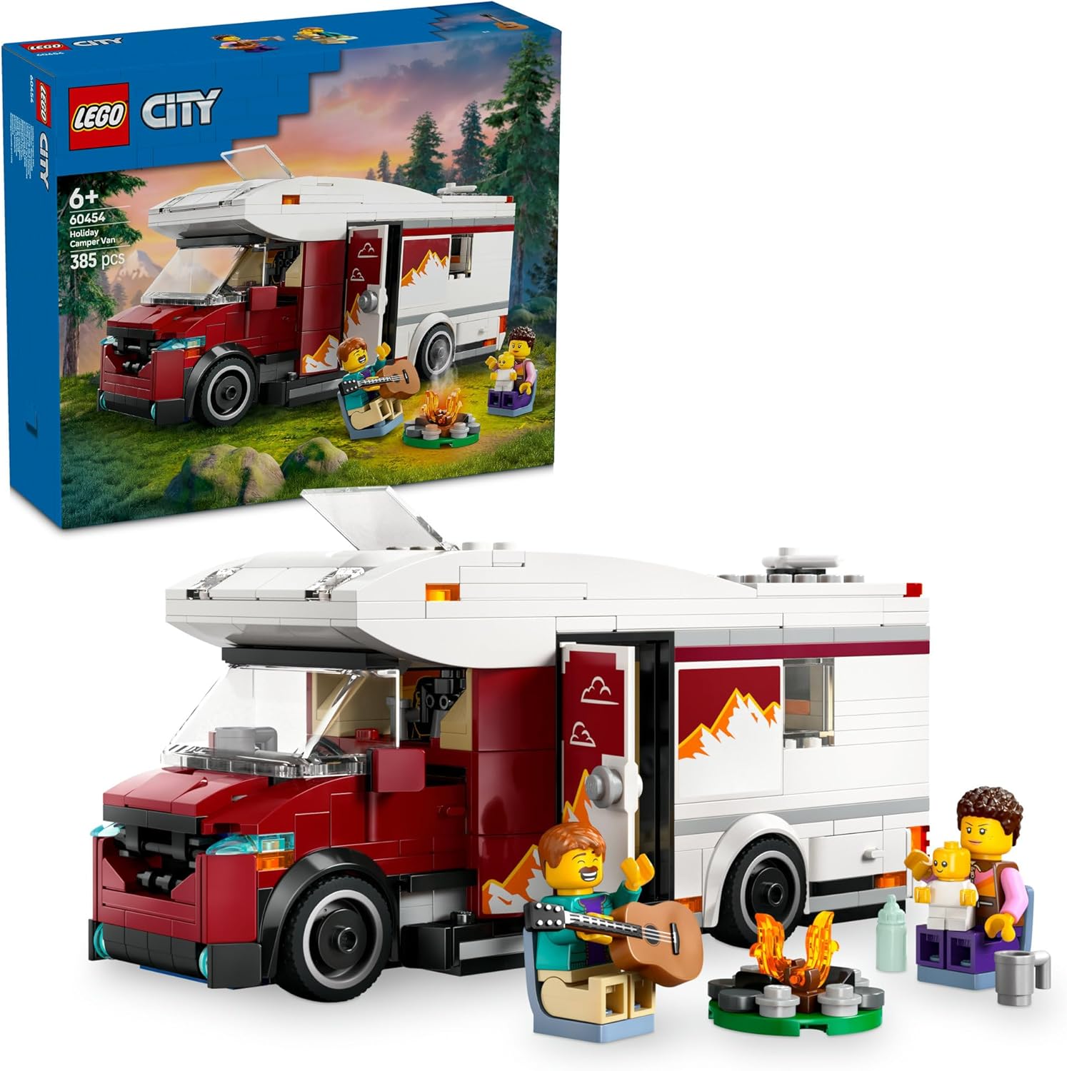 LEGO City Holiday Camper Van Toy, Building Blocks, Educational Toy, Present, Birthday Gift, For Boys, Girls, Children, 6, 7, 8, 9 Years, Vehicle, Car, Model Car 60454