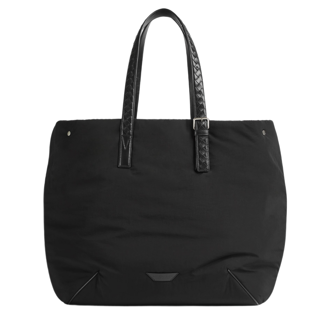 BOTTEGA VENETA 'BLACK' LOGO PATCH TOTE BAG