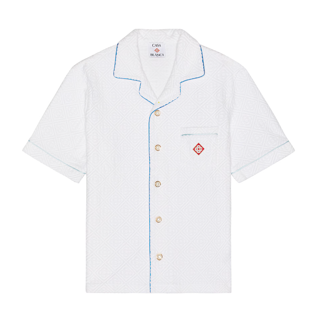 CASABLANCA 'TENNIS STRIPE' TOWELLING SHIRT