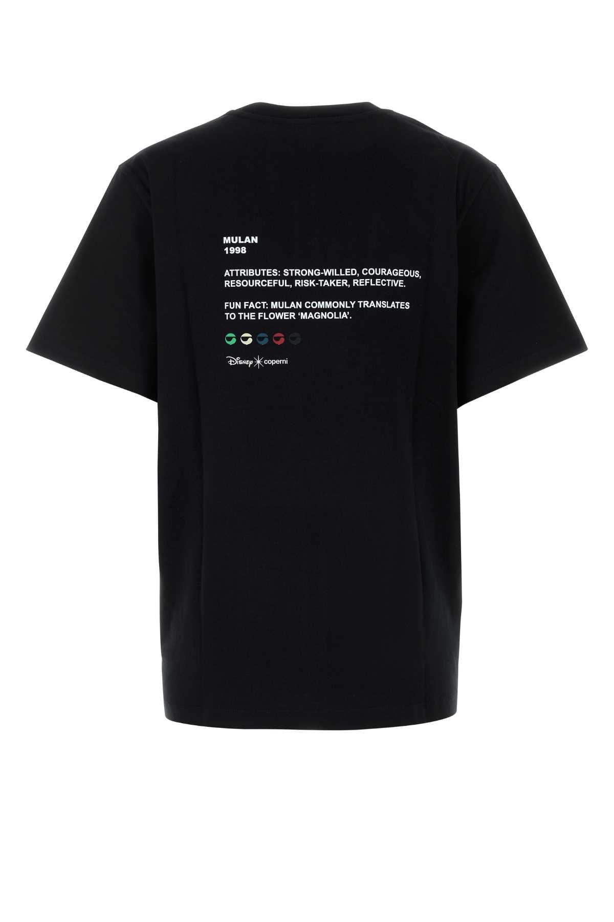 Coperni Black Cotton Coperni X Disney Mulan Tシャツ - Image 1