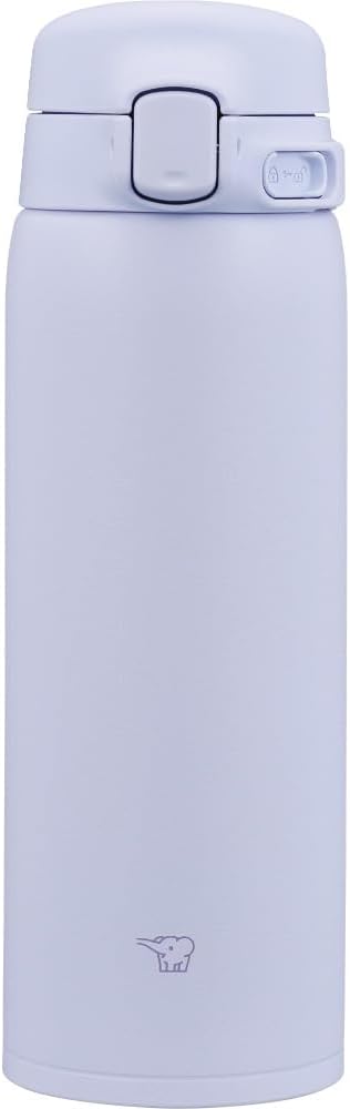 【限定】 Zojirushi Water Bottle, 16.2 fl oz (480 ml), Dishwasher Safe, Seamless Lid, Only 2 Parts to Wash, Lightweight & Compact, Keeps Cold & Hot, One-Touch Mug, Icy Purple SU-BA48AM-VM