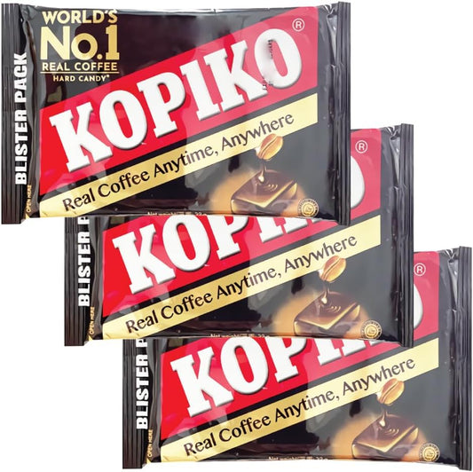 Kopico Coffee Candy Blister Pack, 1.1 oz (32 g) (8 Pieces) x 3 Bag Set, PSJ KOPIKO Coffee Candy Korean Drama, Korean Sweets, Candy