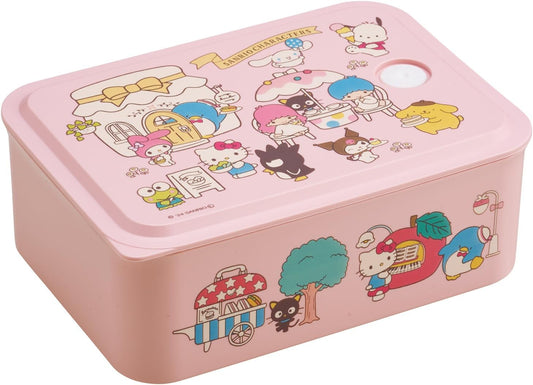 Skater Bento Box, Picnic Lunch Box, M Size, 1 Tier, Microwave Safe with Lid, 23.7 fl oz (700 ml), Sanrio All Stars Village, PL70B-A