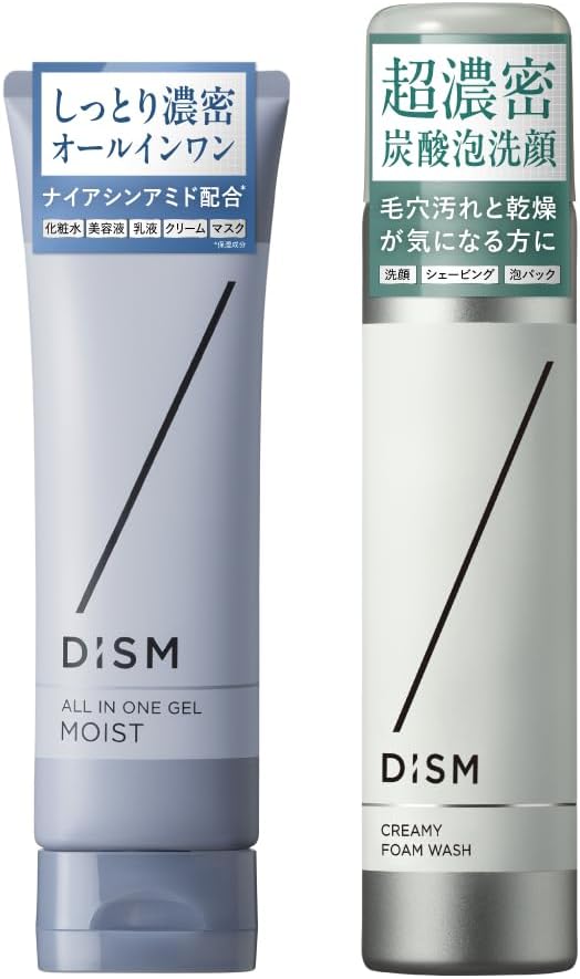 DISM All-in-One Gel Moist [Moist Type] + Creamy Foam Wash Set, Face Wash, Men's, Women's, Unisex