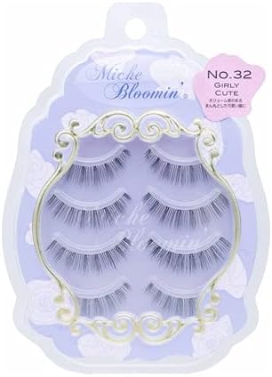 Mish Blue Min False Eyelashes Eyelashes No.32 Girly Cute 4 Pairs