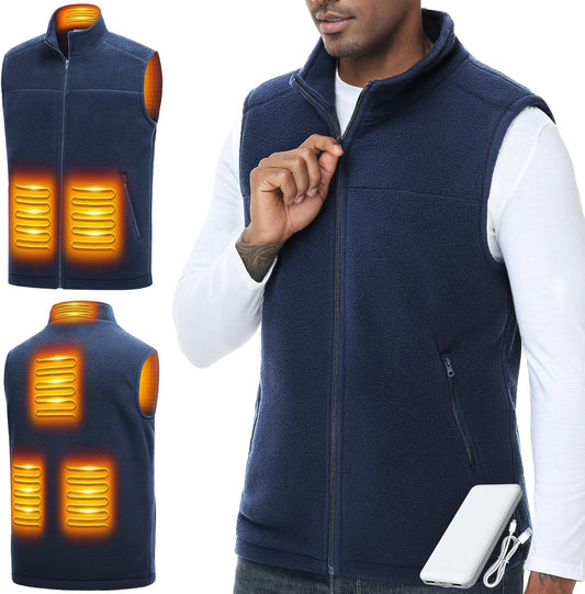 LABCOOL Electric Heating Vest, Heater Vest, USB Powered, 10,000 mAh, 3 Temperature Adjustment, Power Bank Included, Washable, Ultra Lightweight, Electric Heating Wear, Thermal Wear, Built-in Heater,