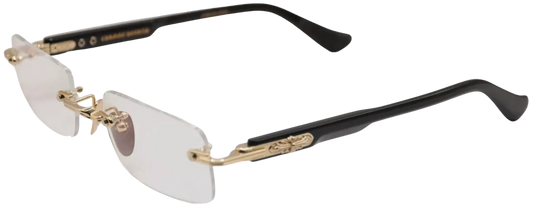 CHROME HEARTS 'DEEP II' 18K GOLD BLACK GLASSES
