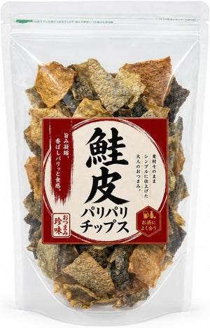 Salmon Peel Chips, 4.6 oz (130 g), Salty Flavor, Large Capacity, Salmon Chips, Snacks, Delicious, Collagen, Shinshu Ionomo Lab