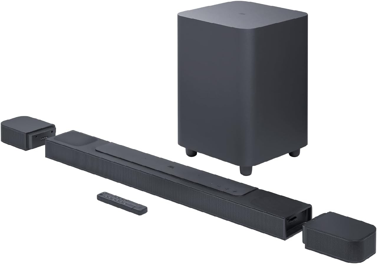 JBL BAR 800 [VGP 2025 Gold Award Winner] Dolby Atmos 5.1.2ch 720W Sound Bar Wireless Surround eARC HDMI Wi-Fi Rear Speaker & Wireless Subwoofer JBLBAR800PROBLKJN