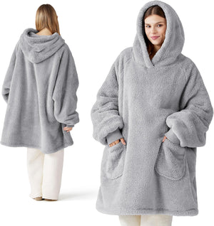 Bedsure Mantas Ponibles con Capucha, Regalos de Navidad para Mujeres, Esposa, Novia, Regalos de Cumpleaños Cálidos y Acogedores para Ella, Esposa, Sudadera Suave y Esponjosa, Mantas con Capucha de