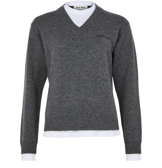 MIU MIU Cashmere v-neck sweater - Image 1