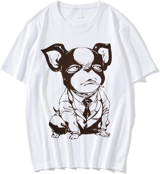 [Fantasyon] JoJo's Bizarre Adventure JOJO Iggy T-shirt, Jojo Goods, Short Sleeves, Cosplay Costume, Summer Clothes, Inner Shirt, Tee, Casual, Round Neck, Sweat Absorbent, Quick Drying, Cute, Top, Soft