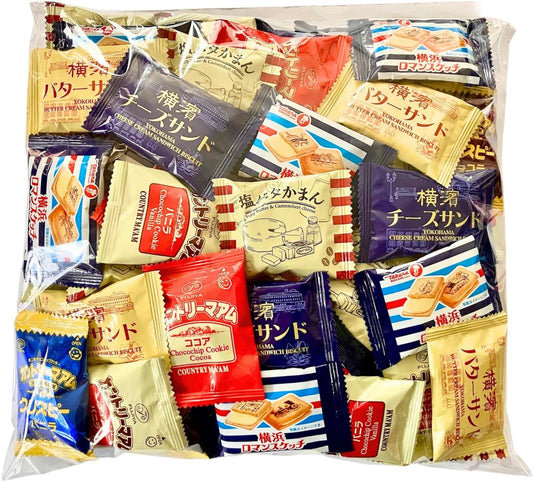 Country Mama & Home Pie & Salt Butter Kama & Butterscotch Sandwich Large Capacity Approx. 1kg 5 Types Total Approx. 103 Pieces (84 Bags) Set Commercial Use Individually Wrapped Assortment