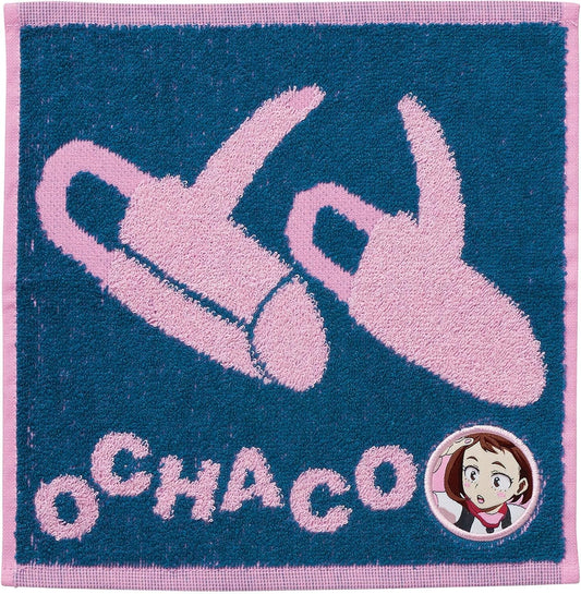 BANDAI Mini Towel My Hero Academia Ochako Uraraka Handkerchief, 100% Cotton, Character, Antibacterial, Odor-Resistant, Gift, Present, Birthday 4385000200