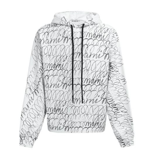 MARNI 'SCRIBLE LOGO PRINT' WHITE HOODIE