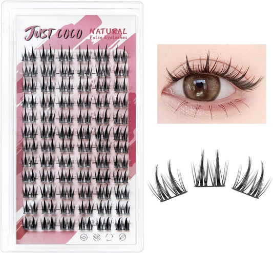 False Eyelashes, Partial False Eyelashes, Natural, Partial False Eyelashes, Bunch, Large Capacity, Natural, Handmade False Eyelashes (BlazingRose 02)