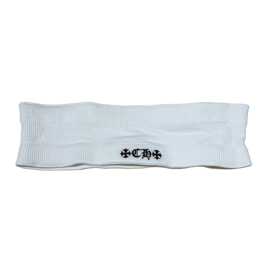 CHROME HEARTS 'CH' WHITE HEADBAND