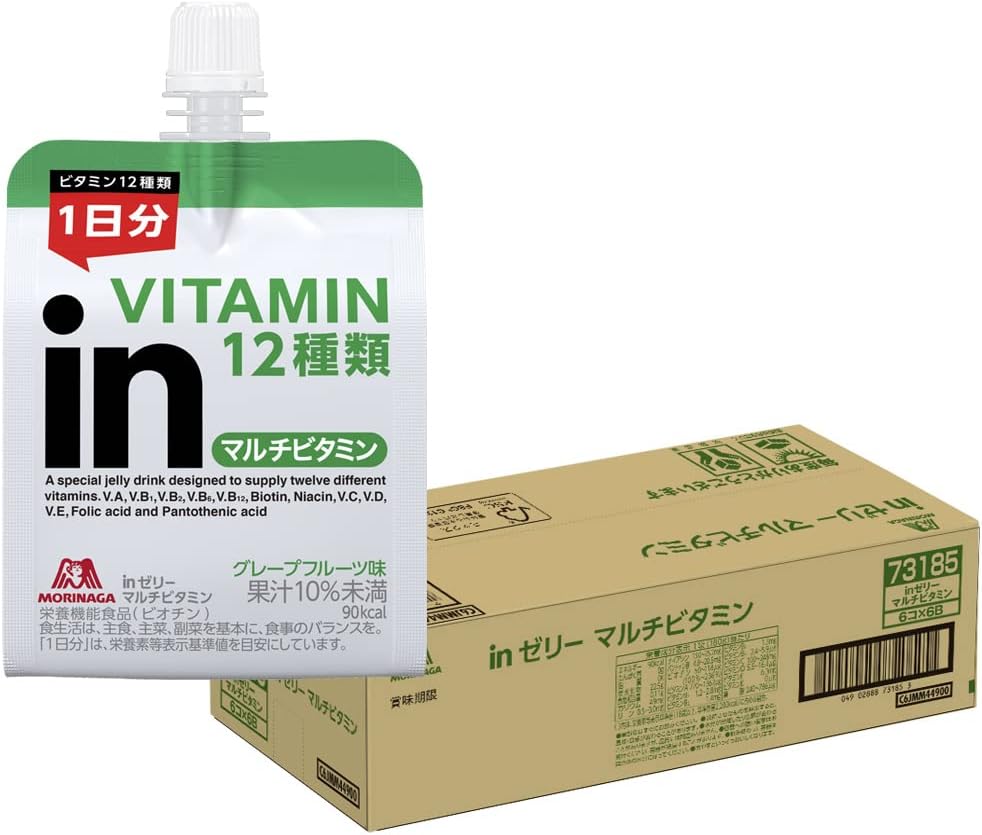 In Jelly, Multivitamin, Grapefruit Flavor, 6.3 oz (180 g) x 36 Pieces, Nutritional Supplement Jelly, 10 Seconds Charge, Contains 12 Types of Vitamins Per Day, Nutritional Functional Food (Biotin