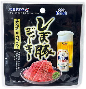 Okinawa Souvenir Snacks, Orion Beer, Okinawa Prefecture, Pork from Okinawa Prefecture, Gourmet Okinawa Flavor, Shima-Pig Jerky, Black Pepper Flavor, Beer Yeast 0.4 oz (10 g)