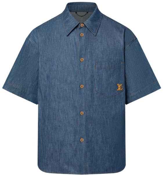 LOUIS VUITTON 'ROPE LOGO' DENIM TOP
