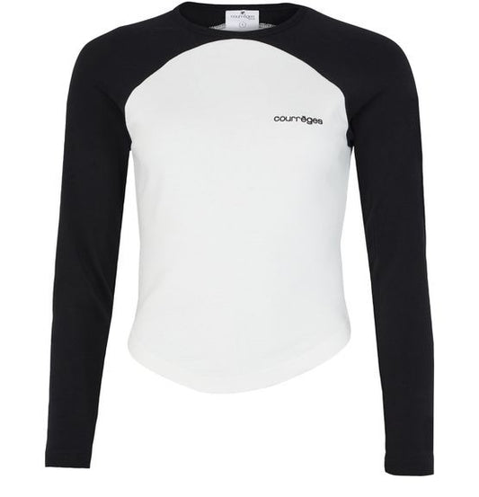 COURREGES Circle contrast long sleeve t-shirt - Image 1