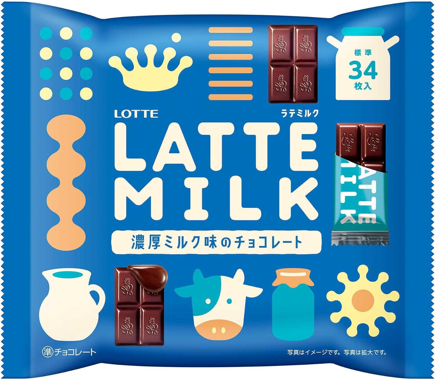 Lotte LATTE Milk 4.8 oz (135 g)