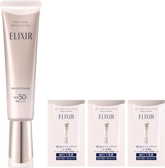 ELIXIR Daycare Revolution Brightening + ba Extra Volume Set, Quasi Drug, Includes 3 Day Sample