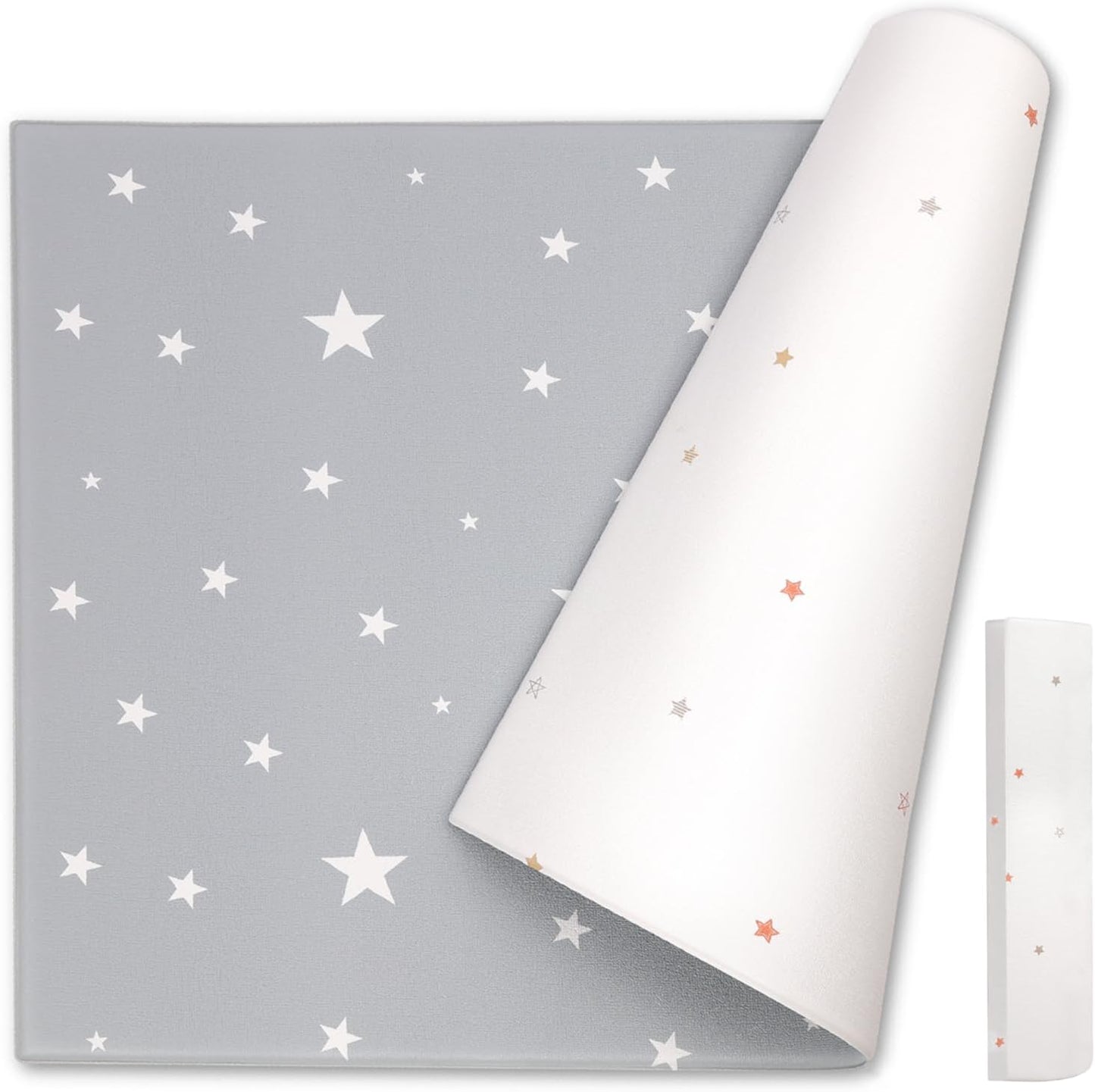 Popomi Mochi Play Mat Baby Mat (Supervised by Nursery Teacher & Pregnant Woman Manipulative Teacher) | Soft, Antibacterial, Double-Sided, Noise Prevention, Anti-Slip, Waterproof