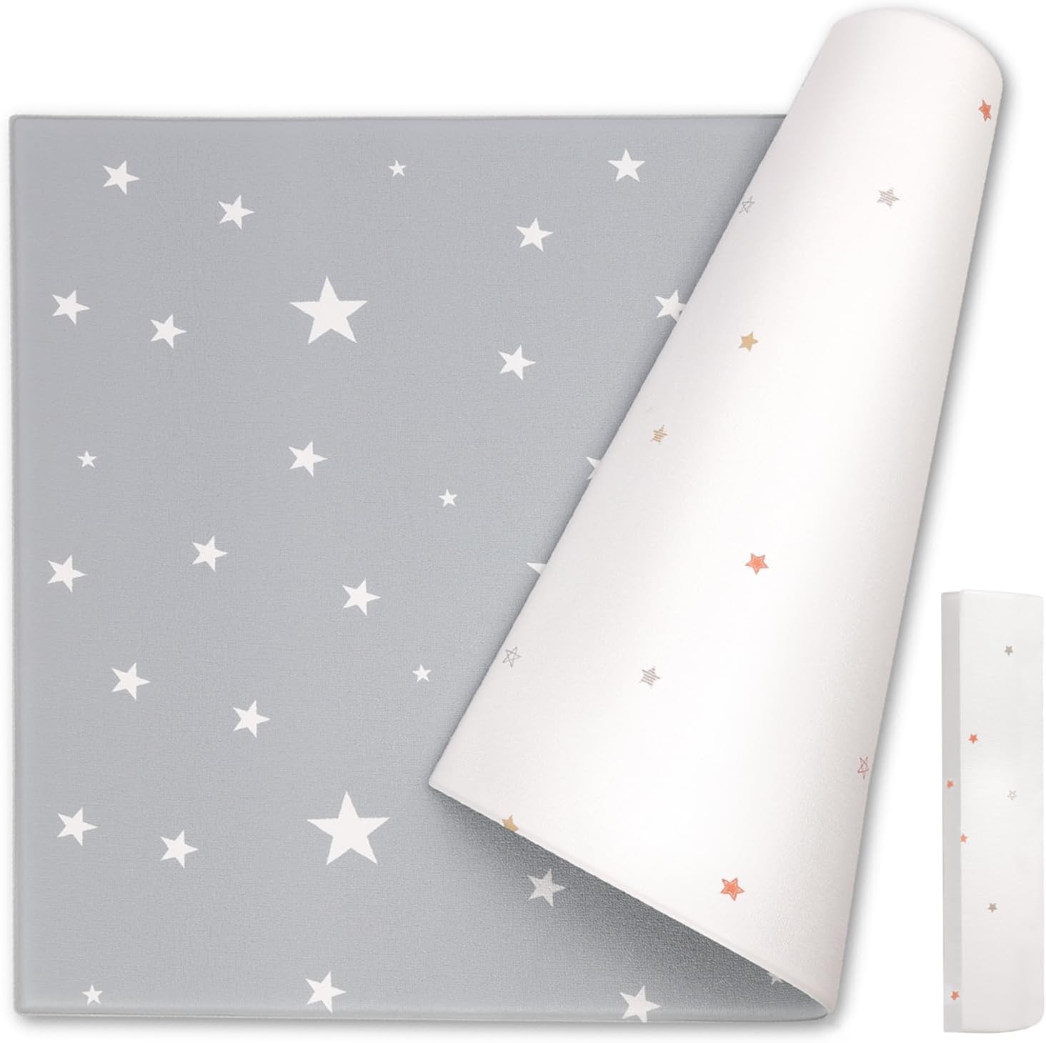 Popomi Mochi Play Mat Baby Mat (Supervised by Nursery Teacher & Pregnant Woman Manipulative Teacher) | Soft, Antibacterial, Double-Sided, Noise Prevention, Anti-Slip, Waterproof