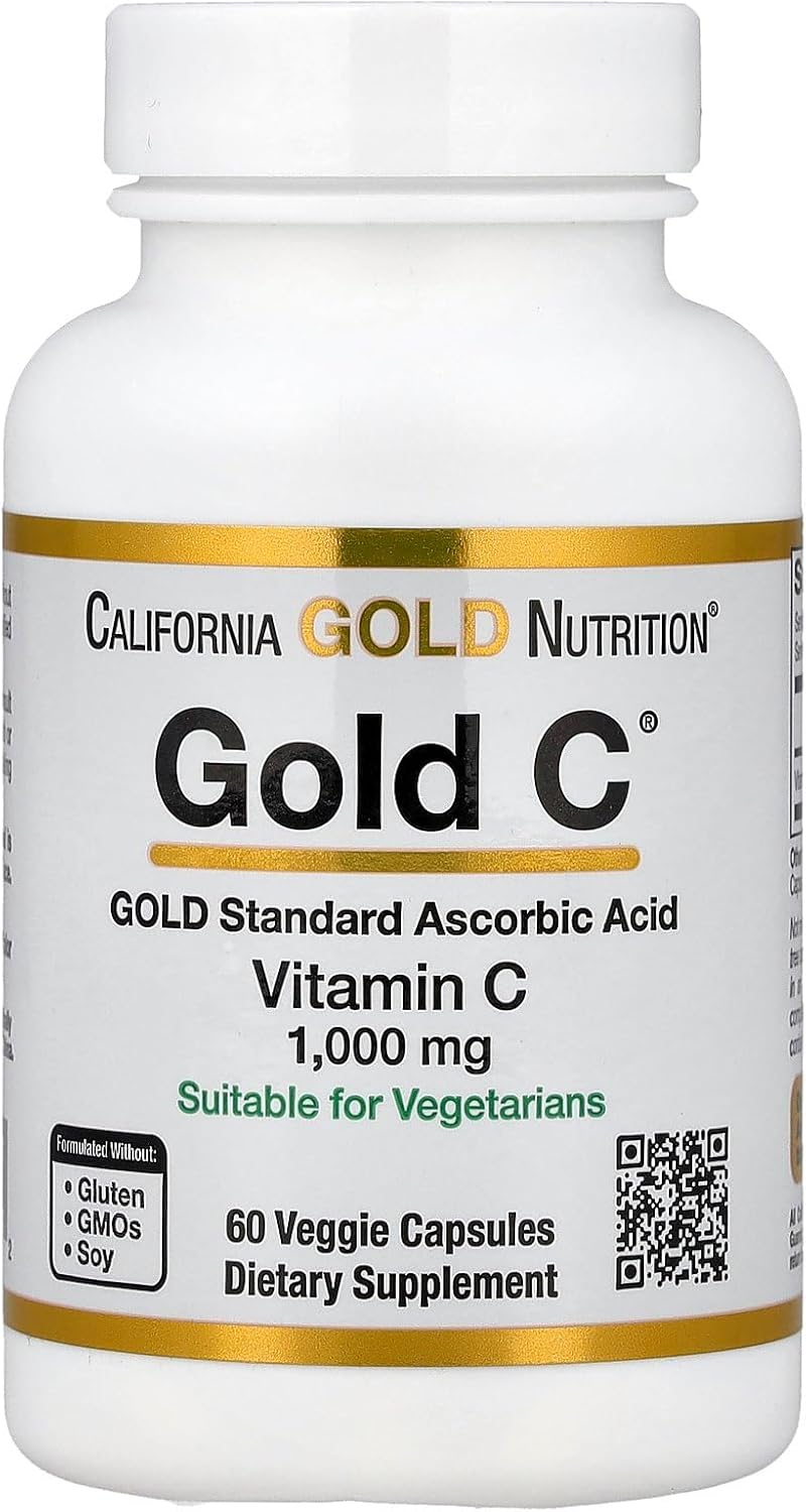 California Gold Nutrition ゴールドC 【iHerb アイハーブ 公式】 カリフォルニア ゴールド ニュートリション Gold C ビタミンC サプリメント サプリ 健康食品 栄養補助食品 植物性 ベジカプセル 1,000mg 60粒