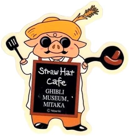 Ghibli Museum Exclusive Sticker, Polco Straw Hat Sign, Red Pig, Goods