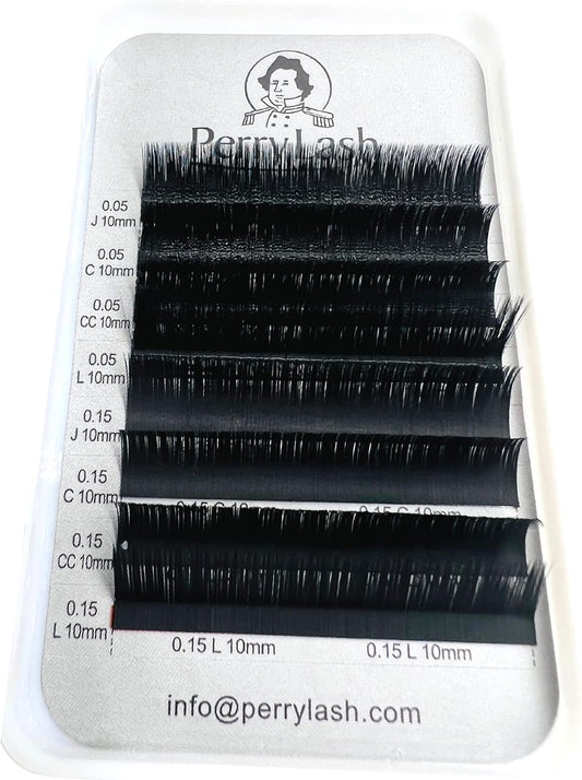 Perry Lash Sample Case Eyelash Extensions J Curl C Curl CC Curl L Curl 10mm Perry Lash Volume Lash Flat Lash Eyelash Extensions Matsueku Eyelash Extensions Matsuexaron Trial