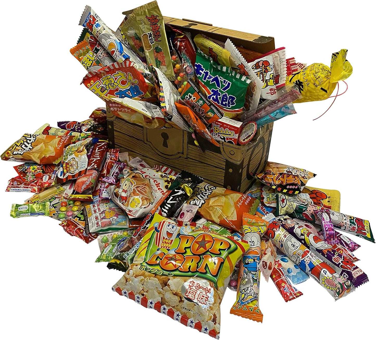 Assorted Dagashi, Popular, 55-piece Set, Treasure Box Box, Fun Set, Bulk Purchase, Adult Purchase, Dagashi Set, Dagashi Shop, Father's Day, Gift, Present